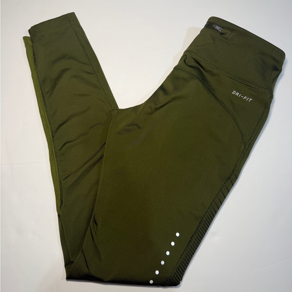 Nike Olive Green Womens Dri-FIT Leggings